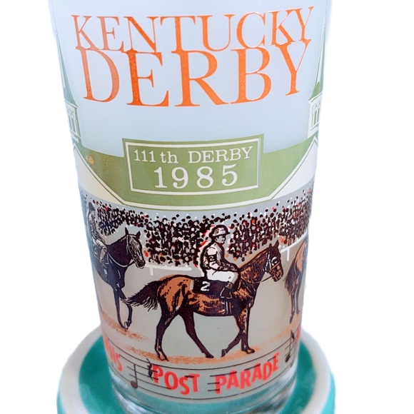 * 1985 KENTUCKY DERBY GLASS 111TH DERBY OFFICIAL HARRY M STEVENS 3/$20 BUNDLE - Picture 6 of 10